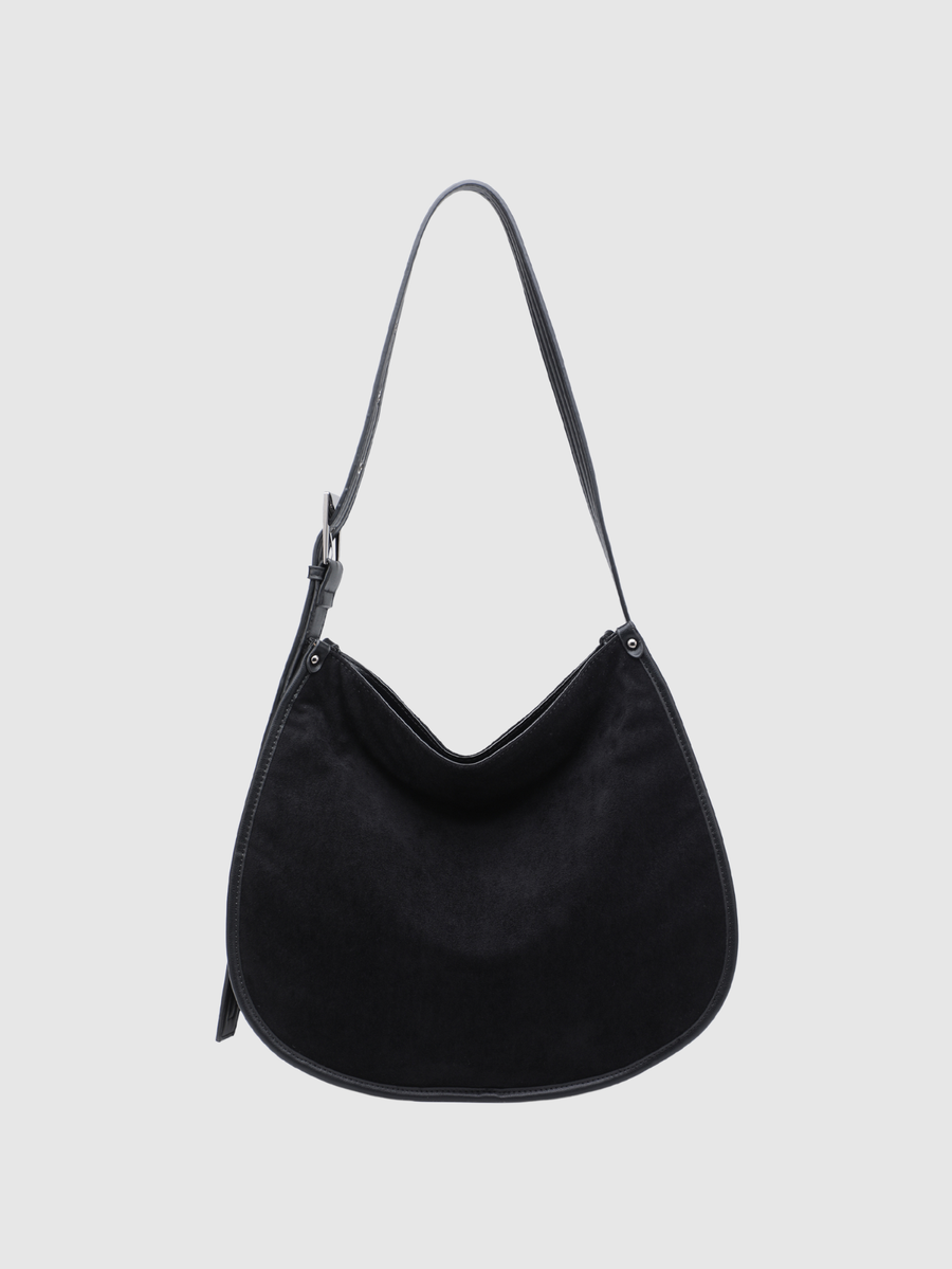 Sac hobo aspect daim noir
