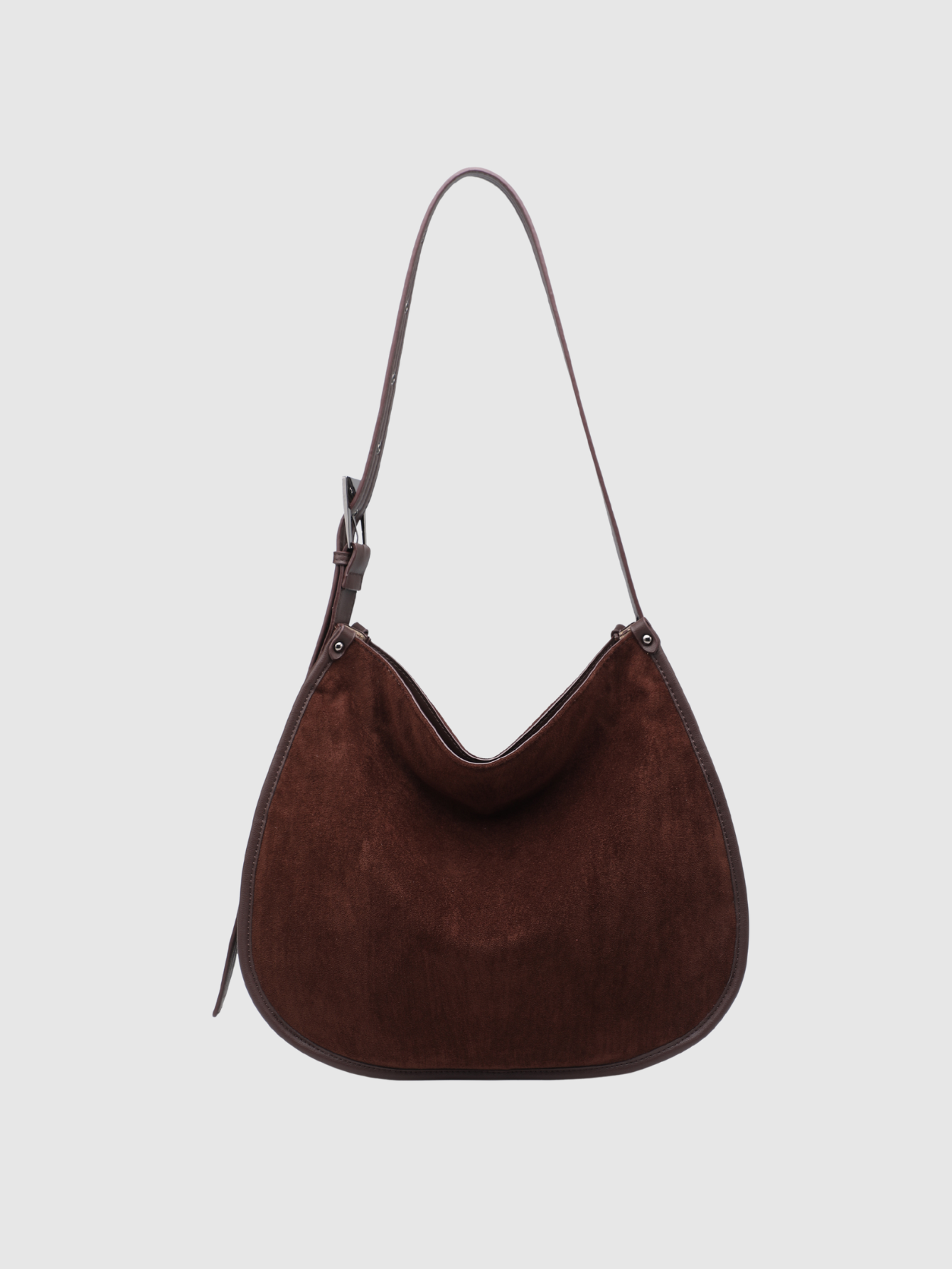 Sac hobo aspect daim chocolat