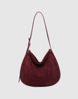 Sac hobo aspect daim bordeaux