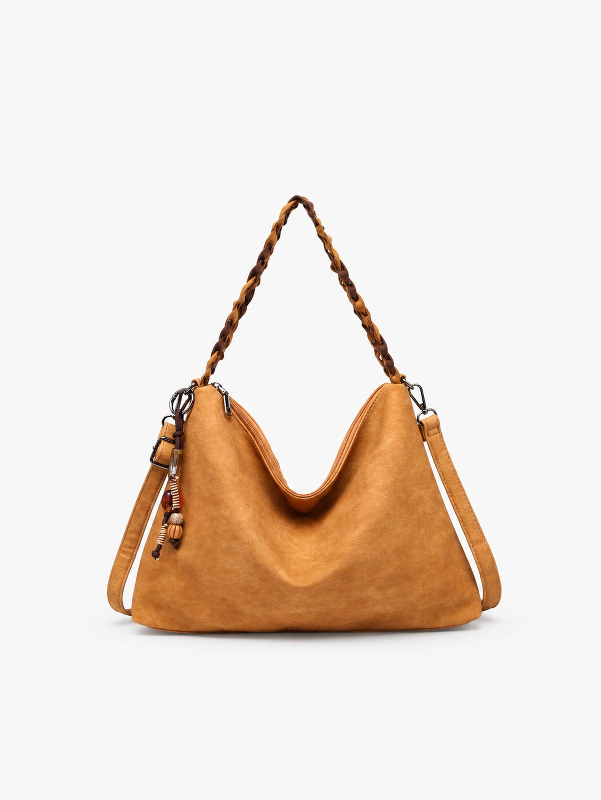 Sac hobo moutarde à anse tressée