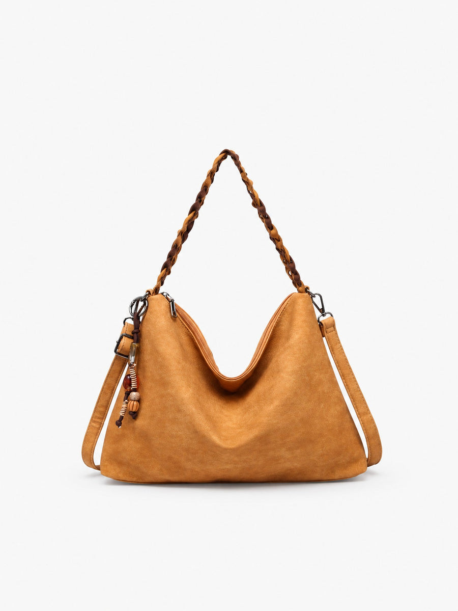 Sac hobo moutarde à anse tressée
