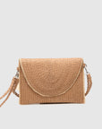sac pochette en raphia tresse a rabat contraste image 3