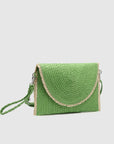 sac pochette en raphia tresse a rabat contraste image 5