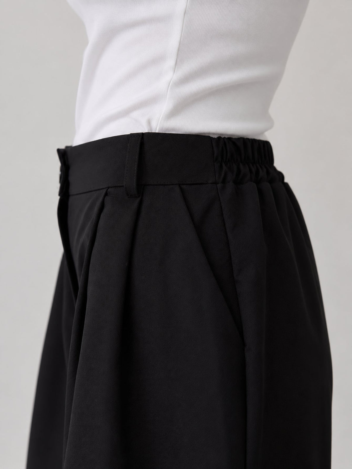 Profil jupe culotte noire avec poches