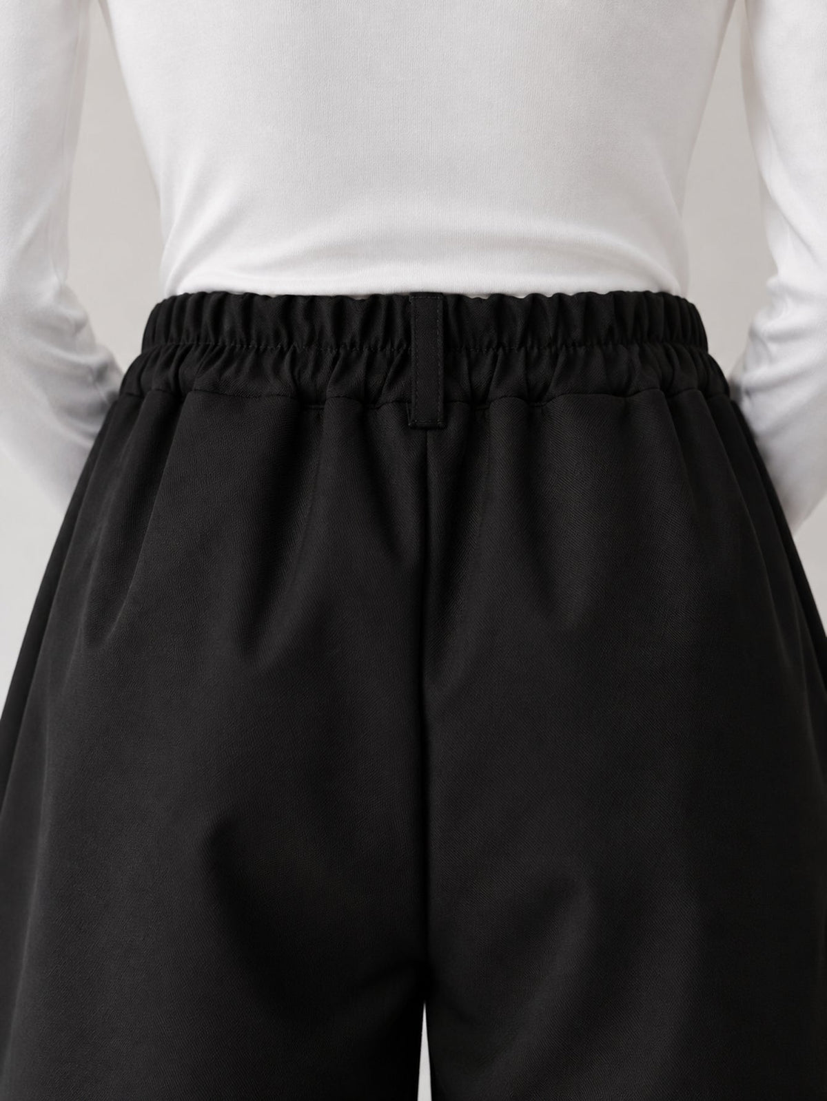 Taille dos élastiquée jupe culotte noire