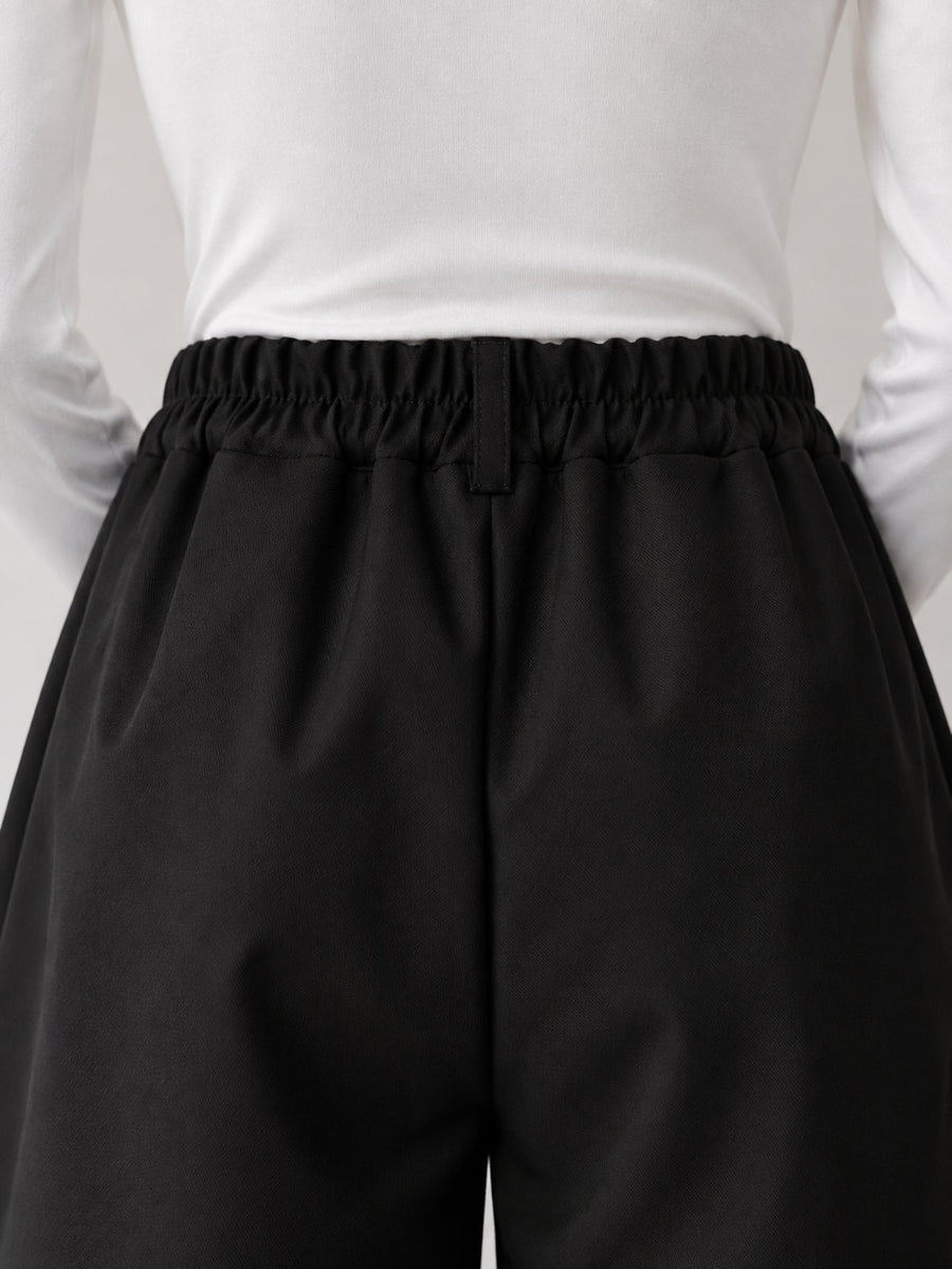 Taille dos élastiquée jupe culotte noire