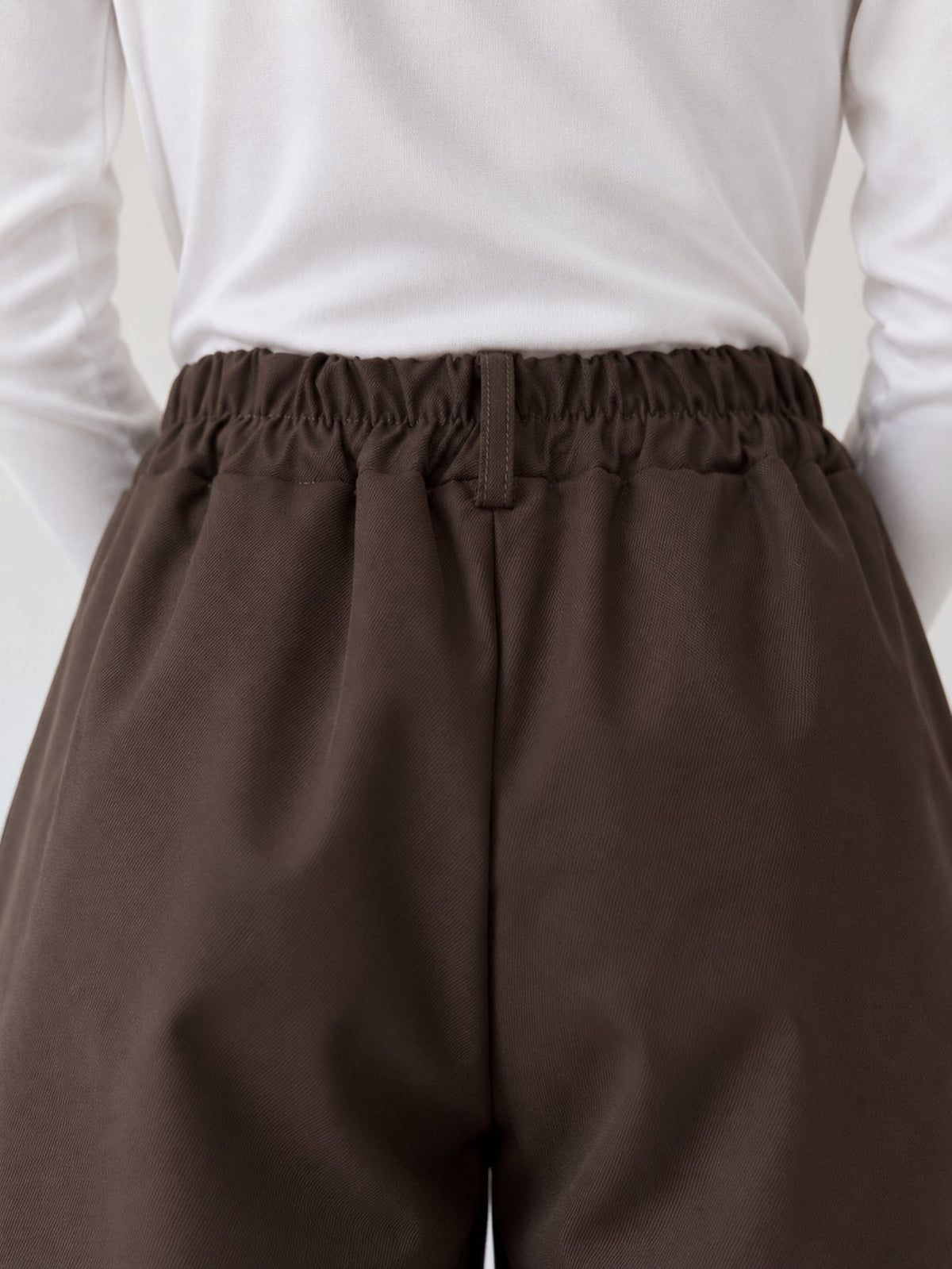 Taille dos élastiquée jupe culotte marron