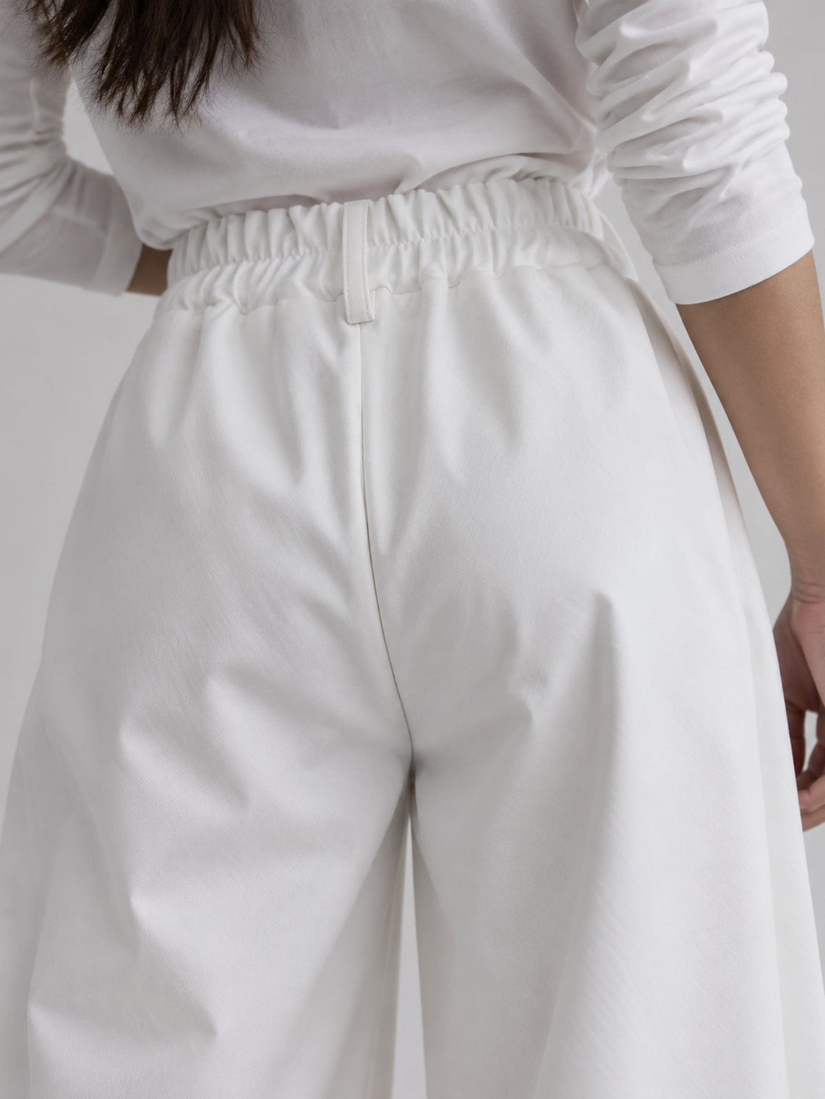 Taille dos élastiquée jupe culotte blanche