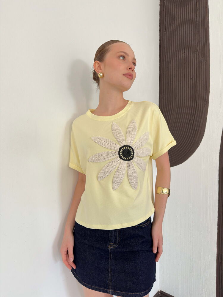top13845 jaune decontracte mignon chemisier image 3