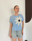 top13844 bleu decontracte mignon streetwear chemisier image 2