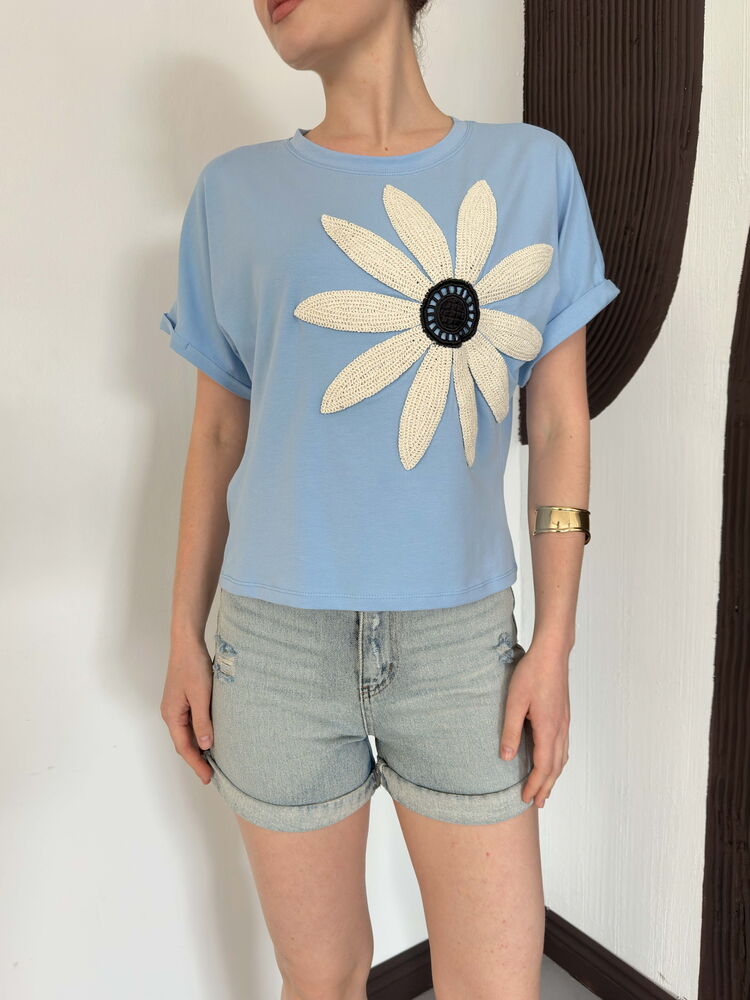 top13844 bleu decontracte mignon streetwear chemisier image 4