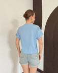 top13844 bleu decontracte mignon streetwear chemisier image 5