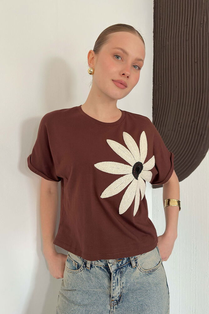top13849 chemisier brun decontracte mignon streetwear image 1
