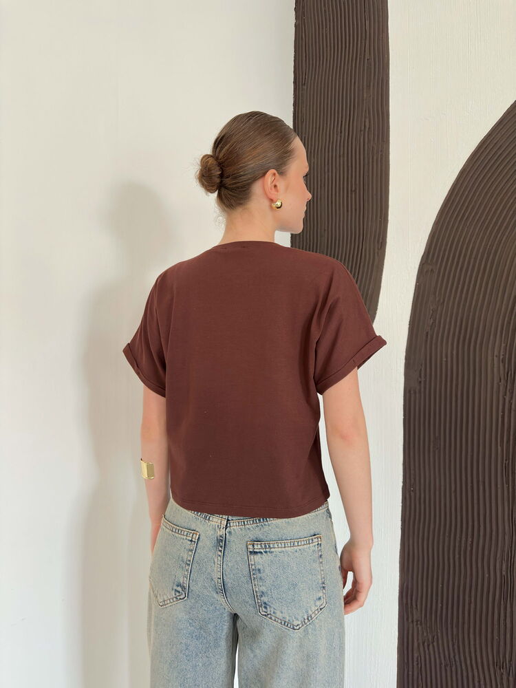 top13849 chemisier brun decontracte mignon streetwear image 5