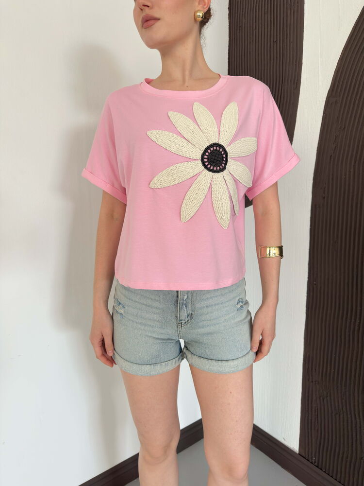 top13848 chemisier rose decontracte mignon avec motif papillon image 4