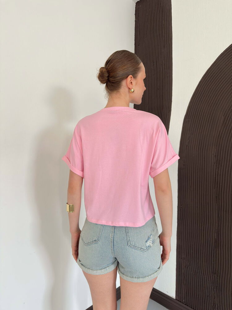 top13848 chemisier rose decontracte mignon avec motif papillon image 5