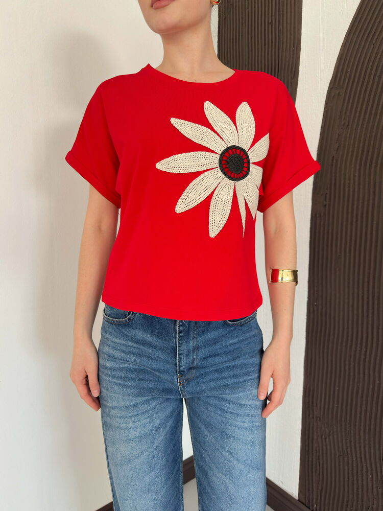 top13852 chemisier rouge decontracte mignon image 3