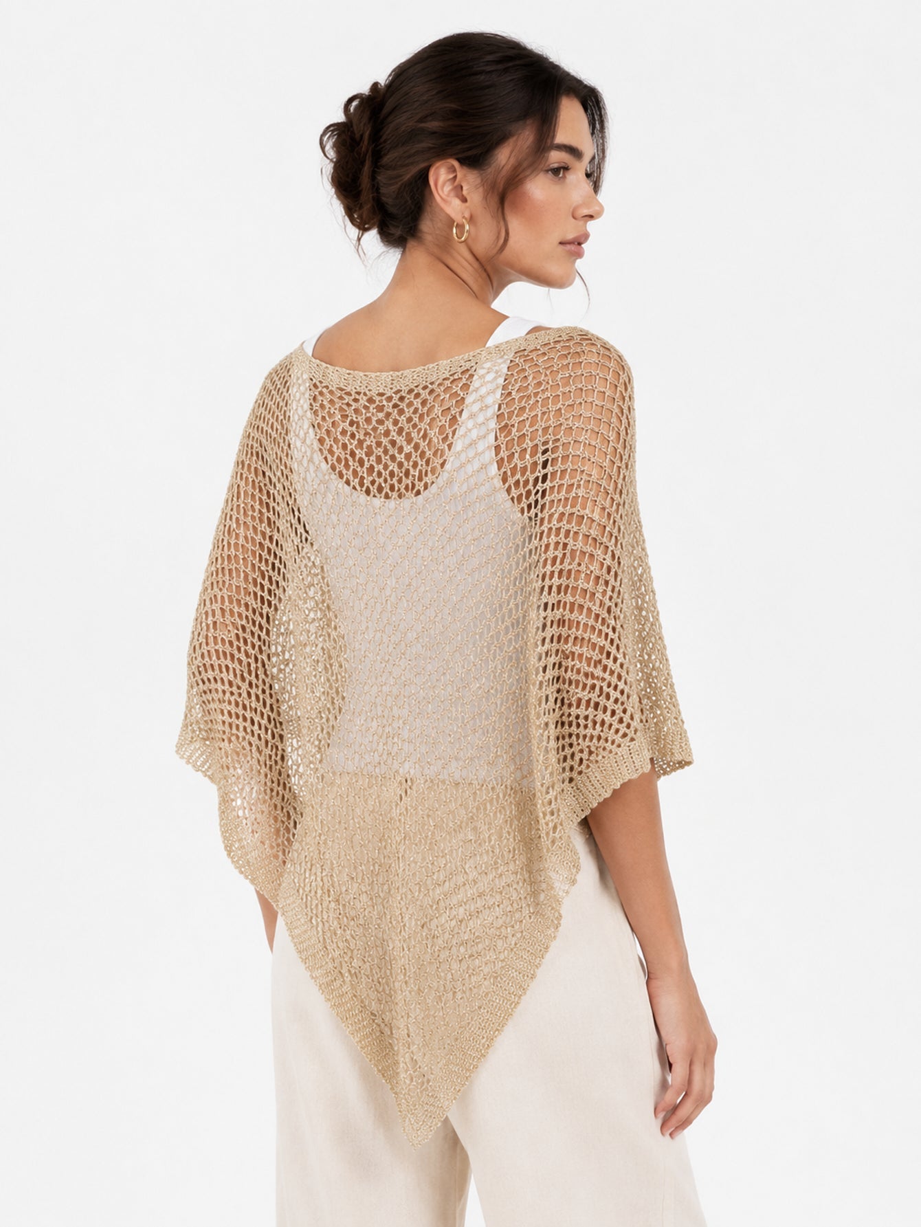 top poncho ajouré en maille légère vue produit 02