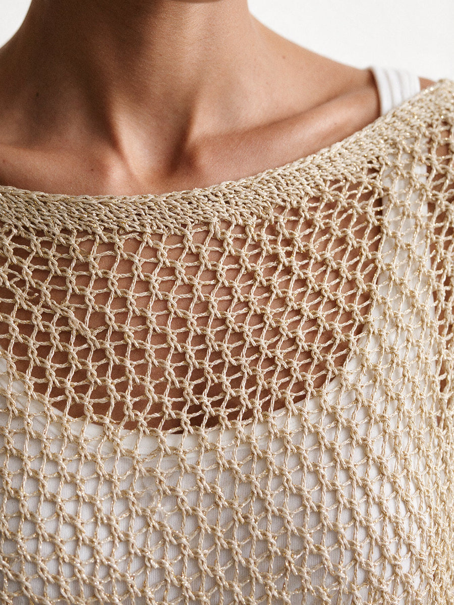 top poncho ajouré en maille légère vue produit 03