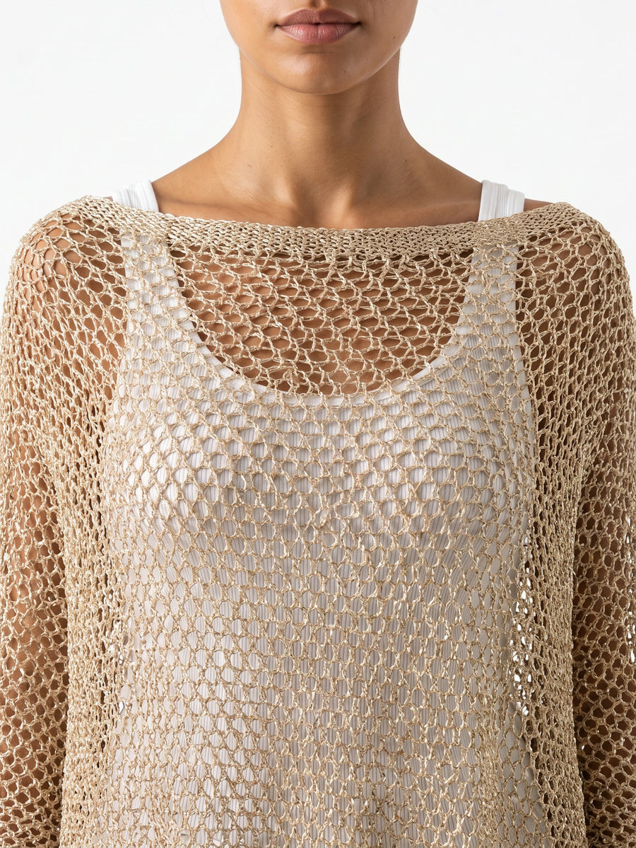 top poncho ajouré en maille légère vue produit 04