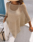 top poncho ajouré en maille légère vue produit 05