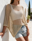 top poncho ajouré en maille légère vue produit 06