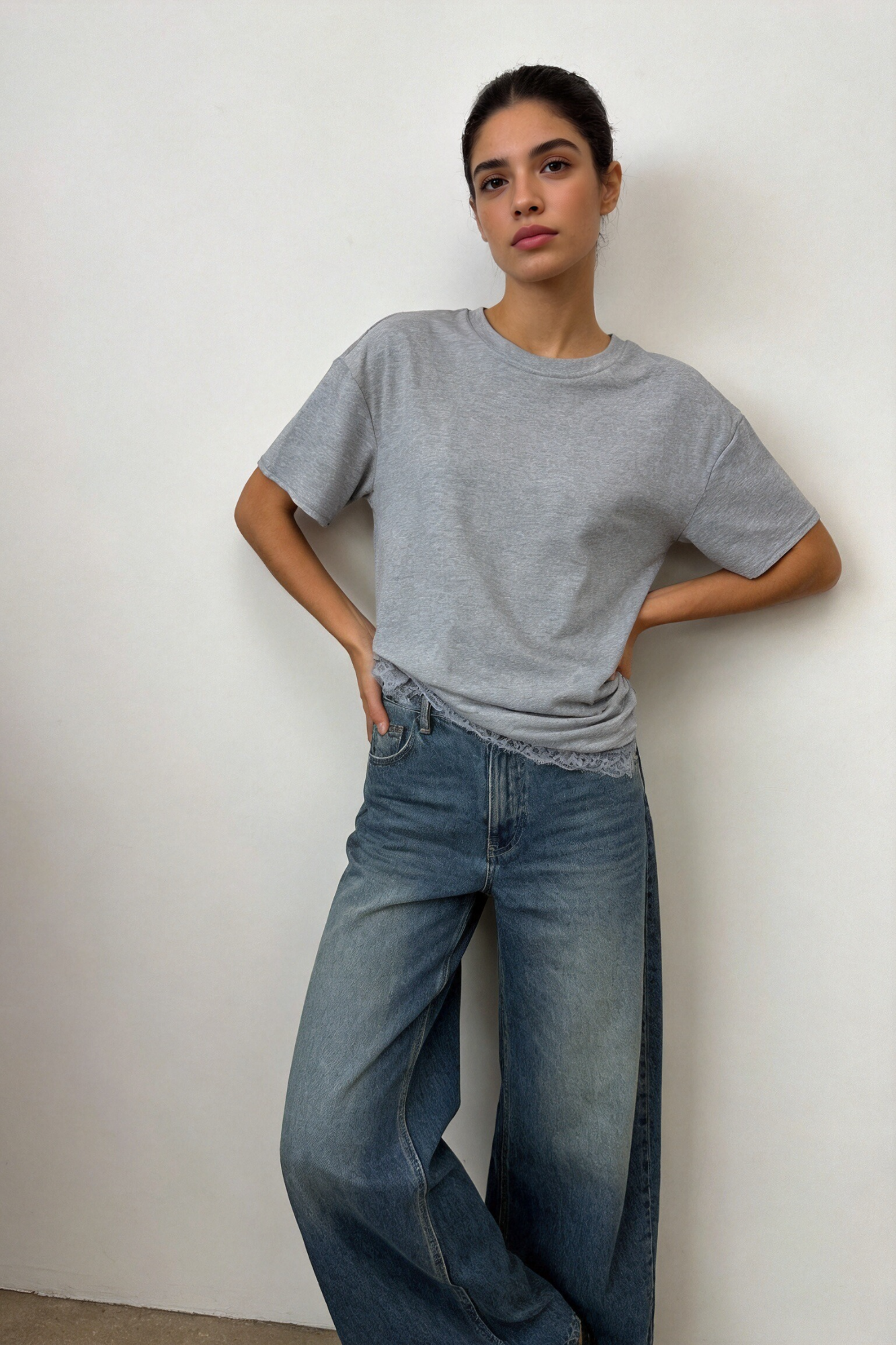 Top col rond gris