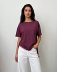 Top ourlet dentelle bordeaux