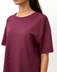 Top col rond bordeaux