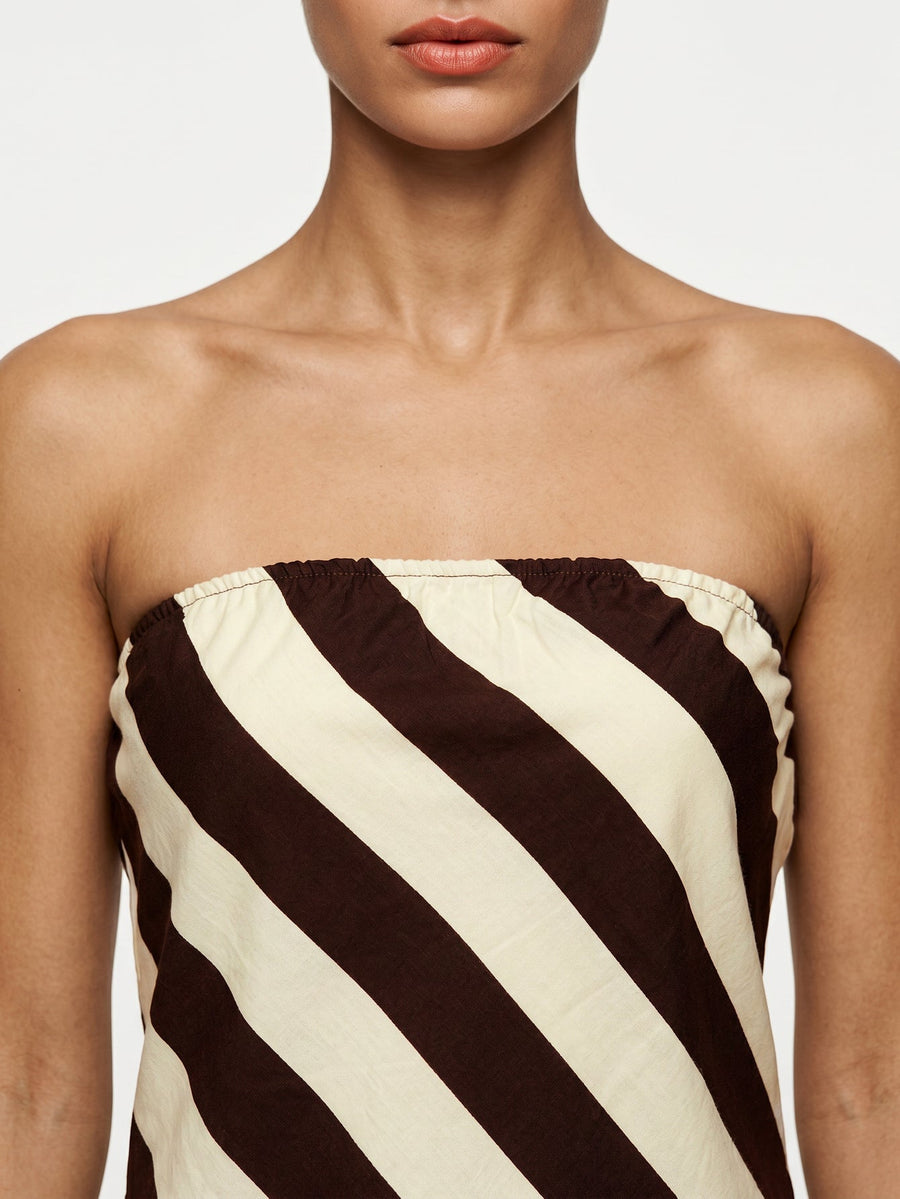 Détail encolure bandeau élastiquée