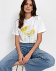 top t shirt blanc imprime col rond image 1