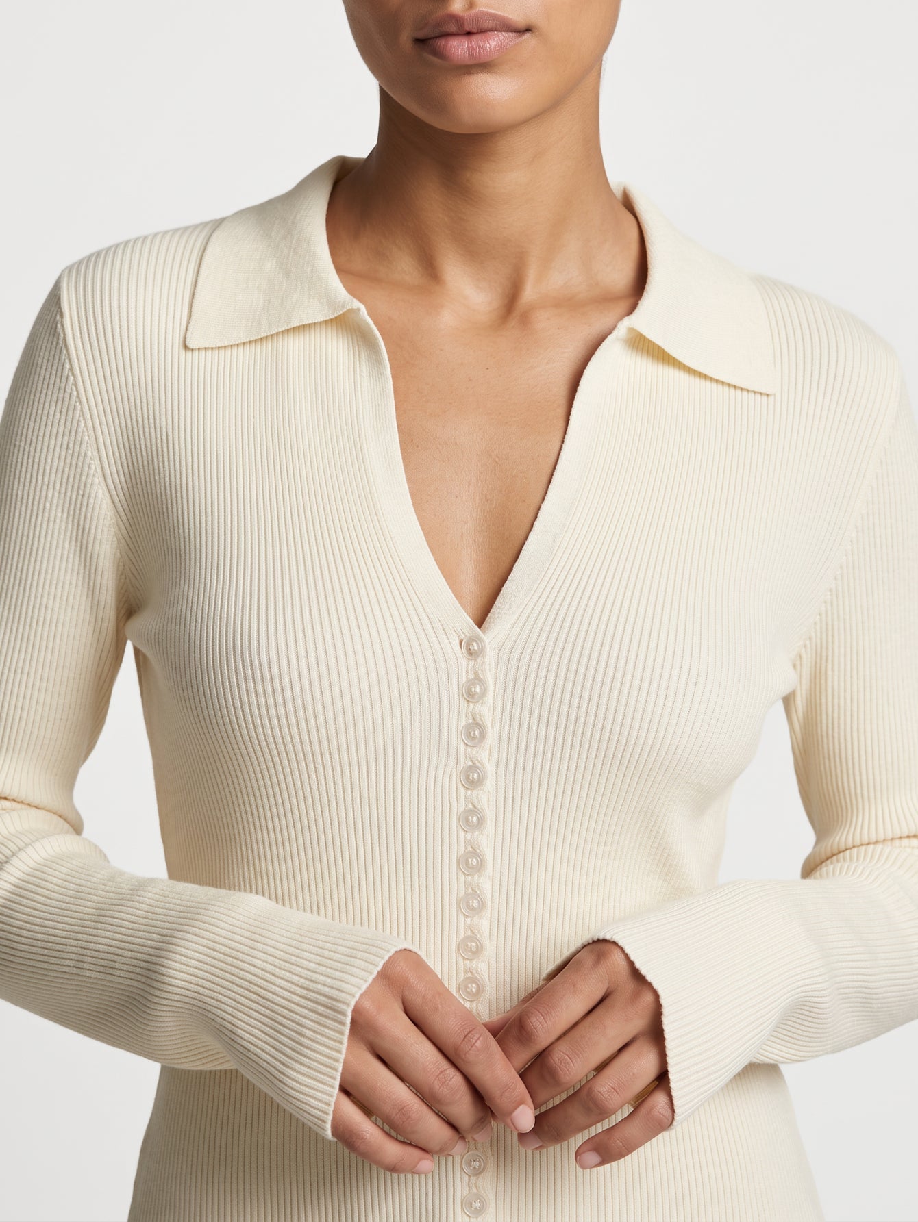 Cardigan boutons ton sur ton beige
