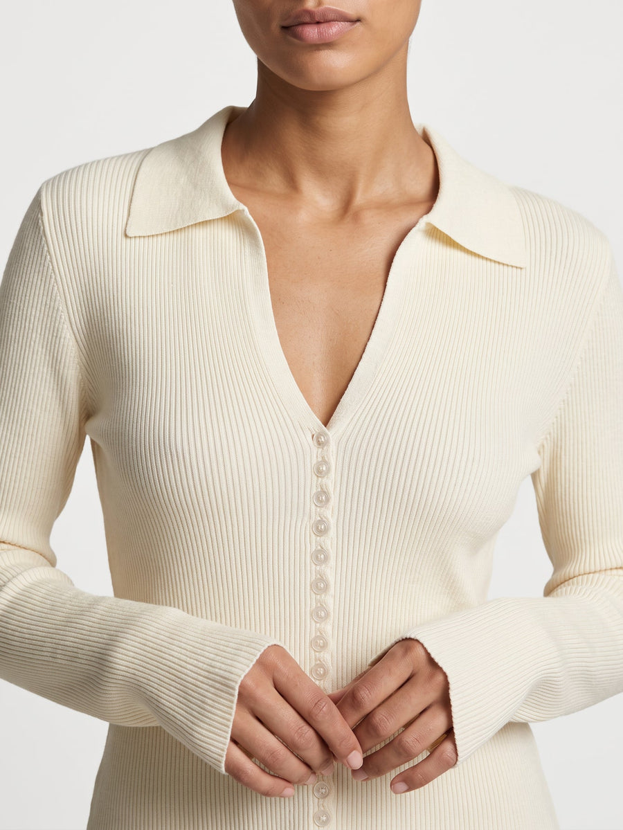 Cardigan boutons ton sur ton beige
