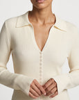 Cardigan boutons ton sur ton beige