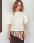 top13823 chemisier blanc a paillettes glamour manches demi longues image 1