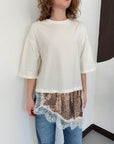top13820 chemisier blanc glamour a paillettes avec demi manches image 3