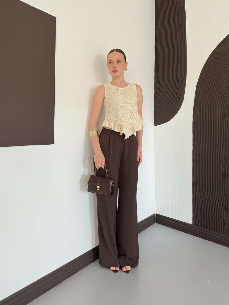 top13877 chemisier beige elegant vintage decontracte boho retro image 3