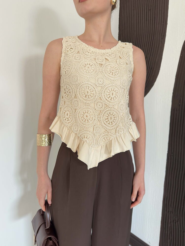 top13877 chemisier beige elegant vintage decontracte boho retro image 4