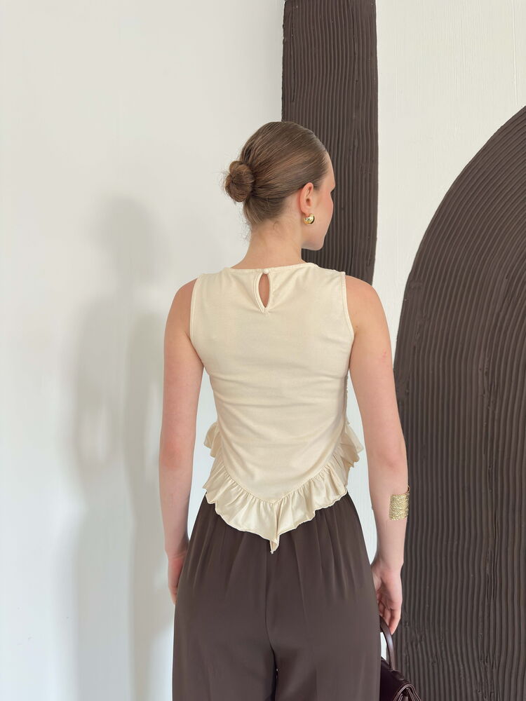 top13877 chemisier beige elegant vintage decontracte boho retro image 5