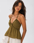 top halter rouge carmin extérieur
