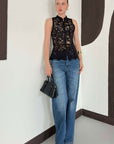 top13858 gilet en dentelle noir image 1