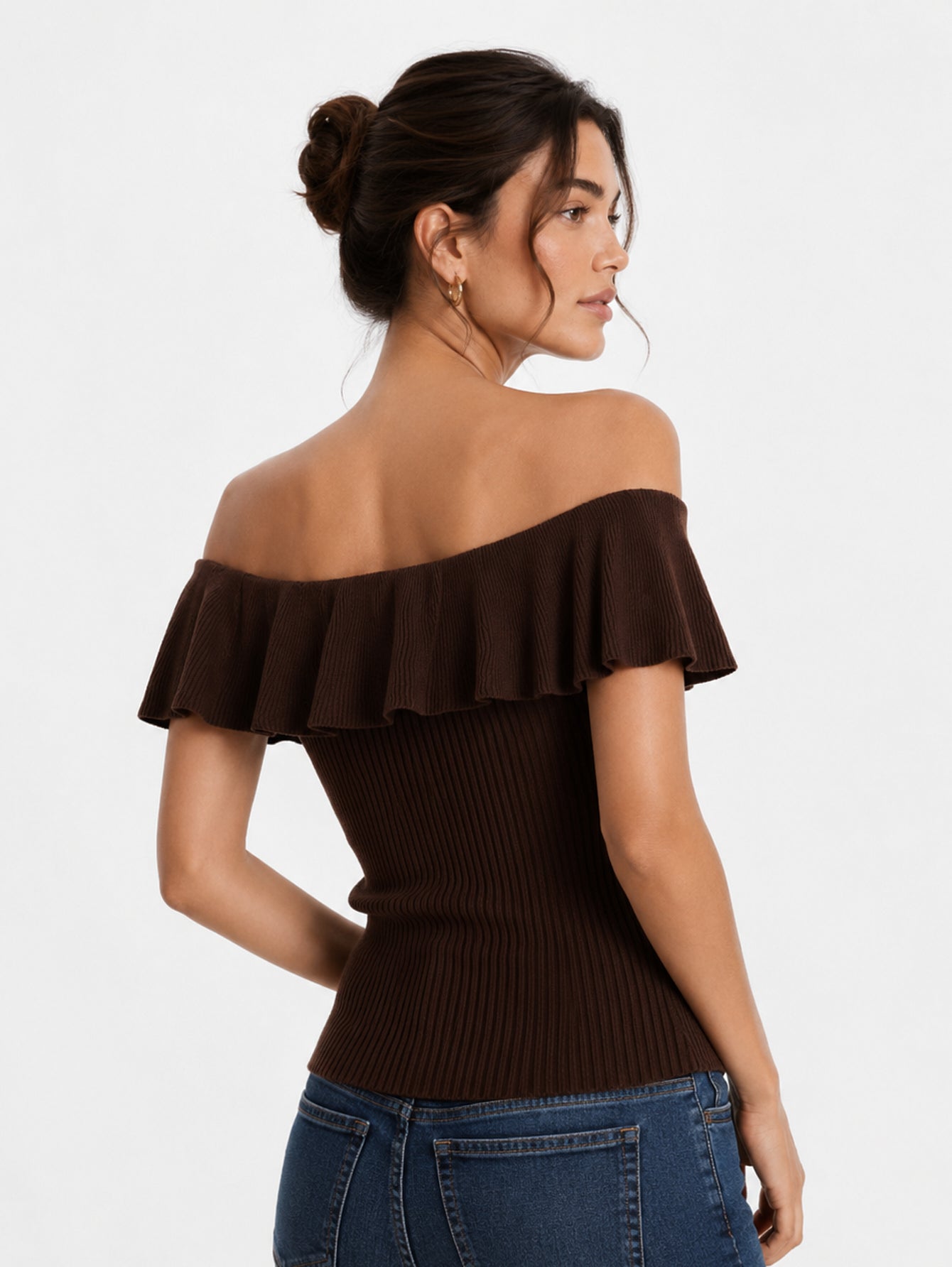 top en maille à épaules dénudées vue produit 10