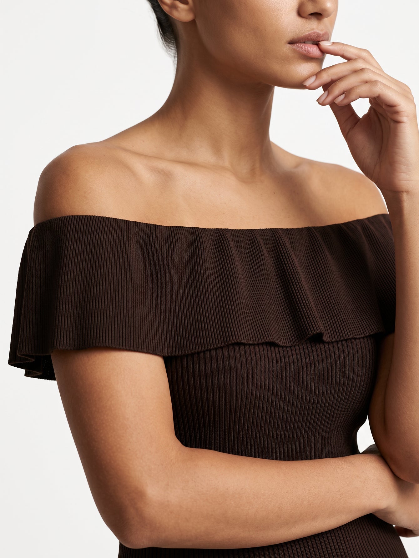 top en maille à épaules dénudées vue produit 11