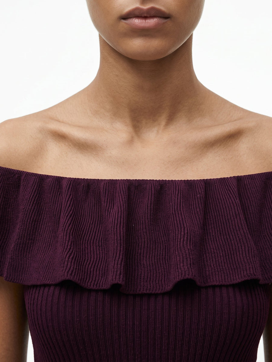 top en maille à épaules dénudées vue produit 15