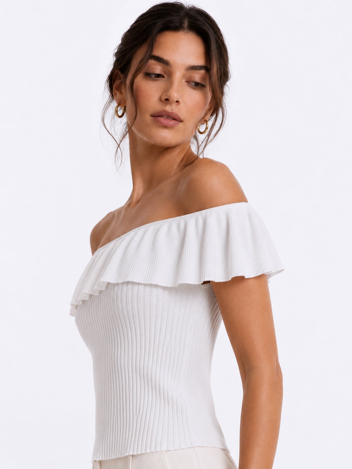 top en maille à épaules dénudées vue produit 04