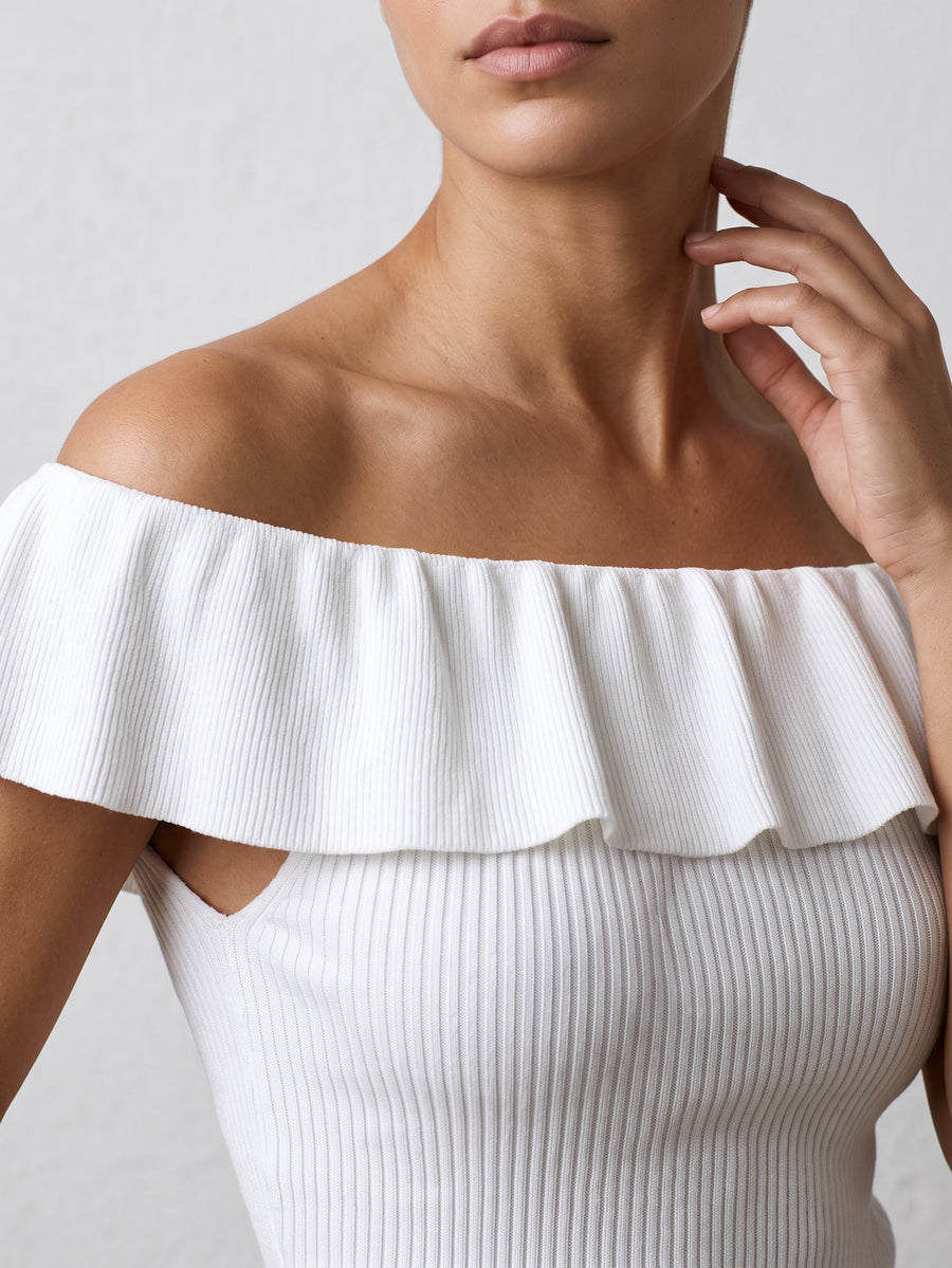 top en maille à épaules dénudées vue produit 05