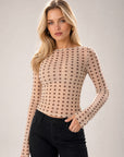 top transparent à pois studio