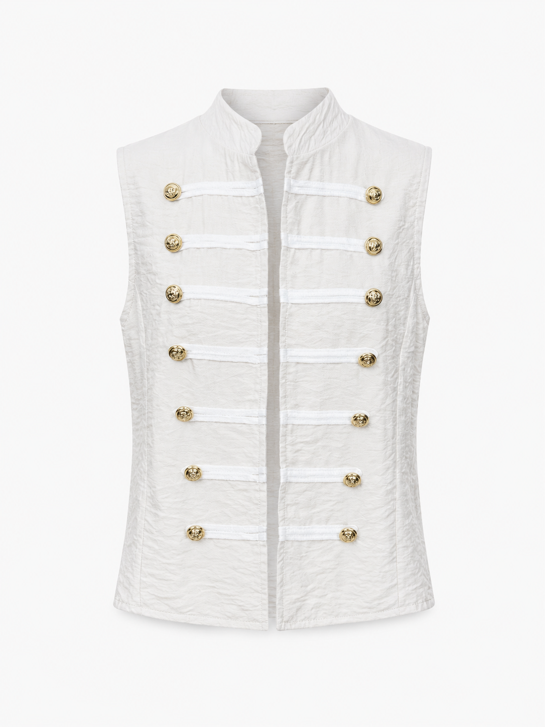 top gilet officier sans manches a boutons dores image 1