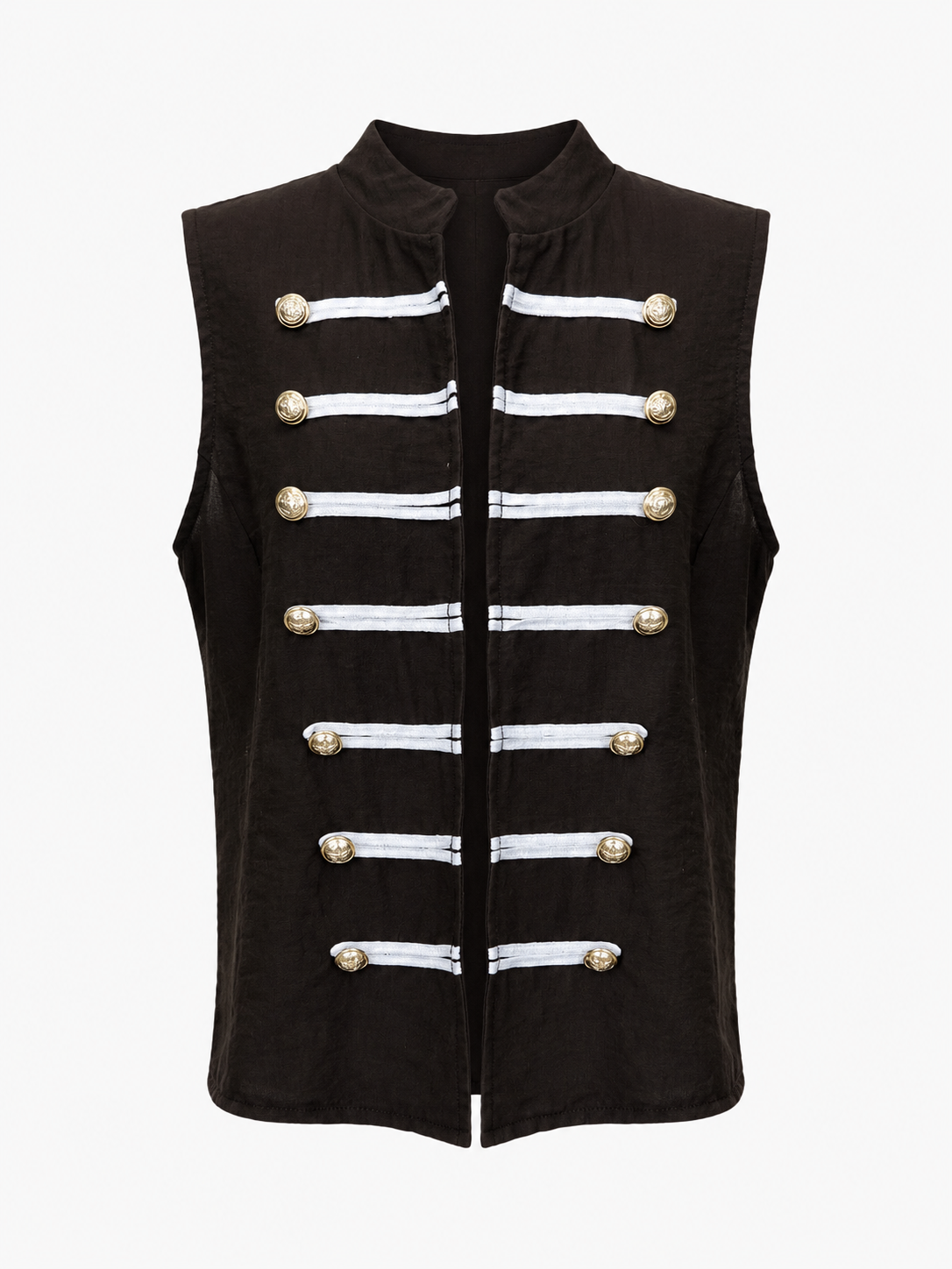 top gilet officier sans manches a boutons dores image 2