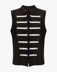 top gilet officier sans manches a boutons dores image 2